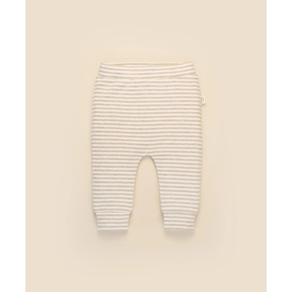 Lummi in Colour Comfy Baby Leggings (Oat Stripes)