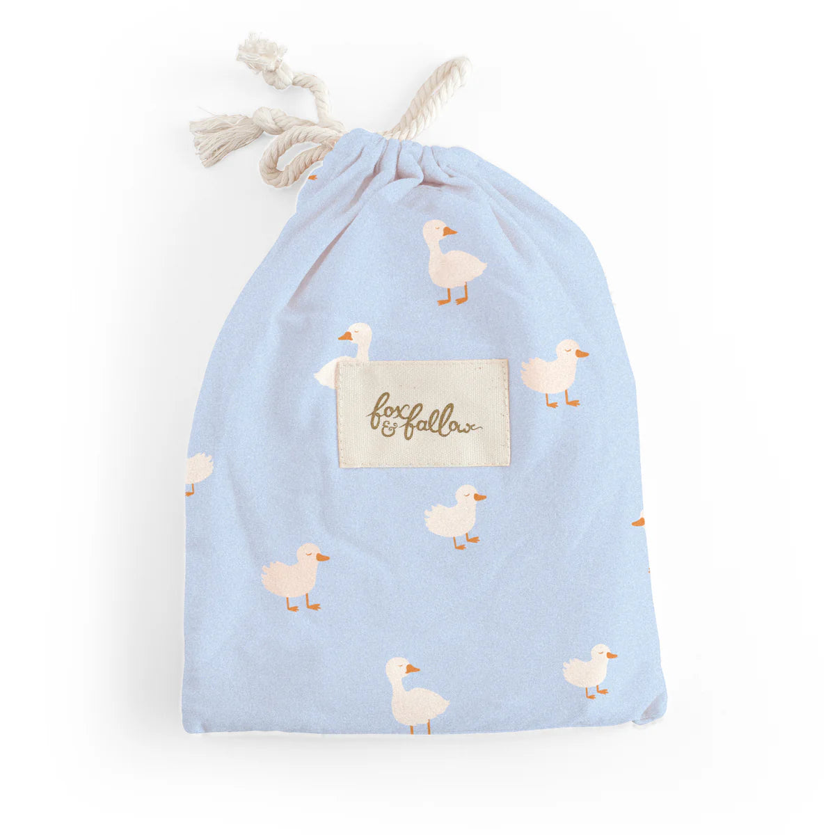 Fox & Fallow Organic Fitted Cot Sheet (Blue Ducks)