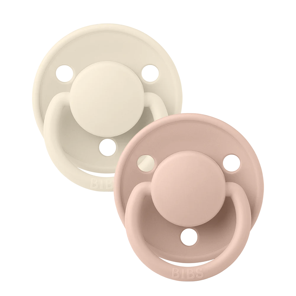 Bibs Dummy Two Pack De Lux Silicone (Blush / Ivory)