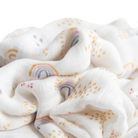 Little Unicorn Deluxe Muslin Swaddle (Rainbows & Raindrops)