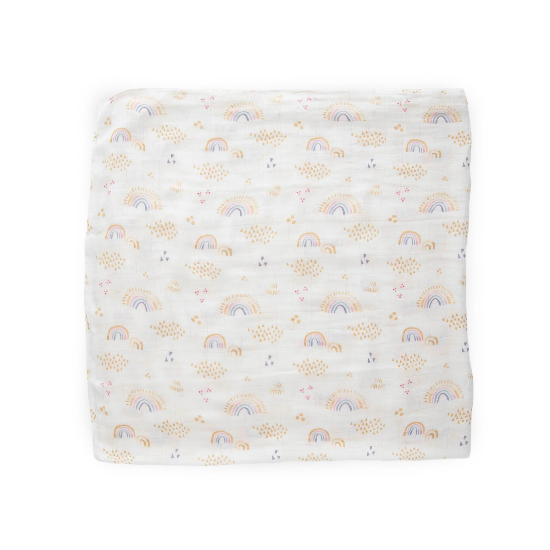 Little Unicorn Deluxe Muslin Swaddle (Rainbows & Raindrops)