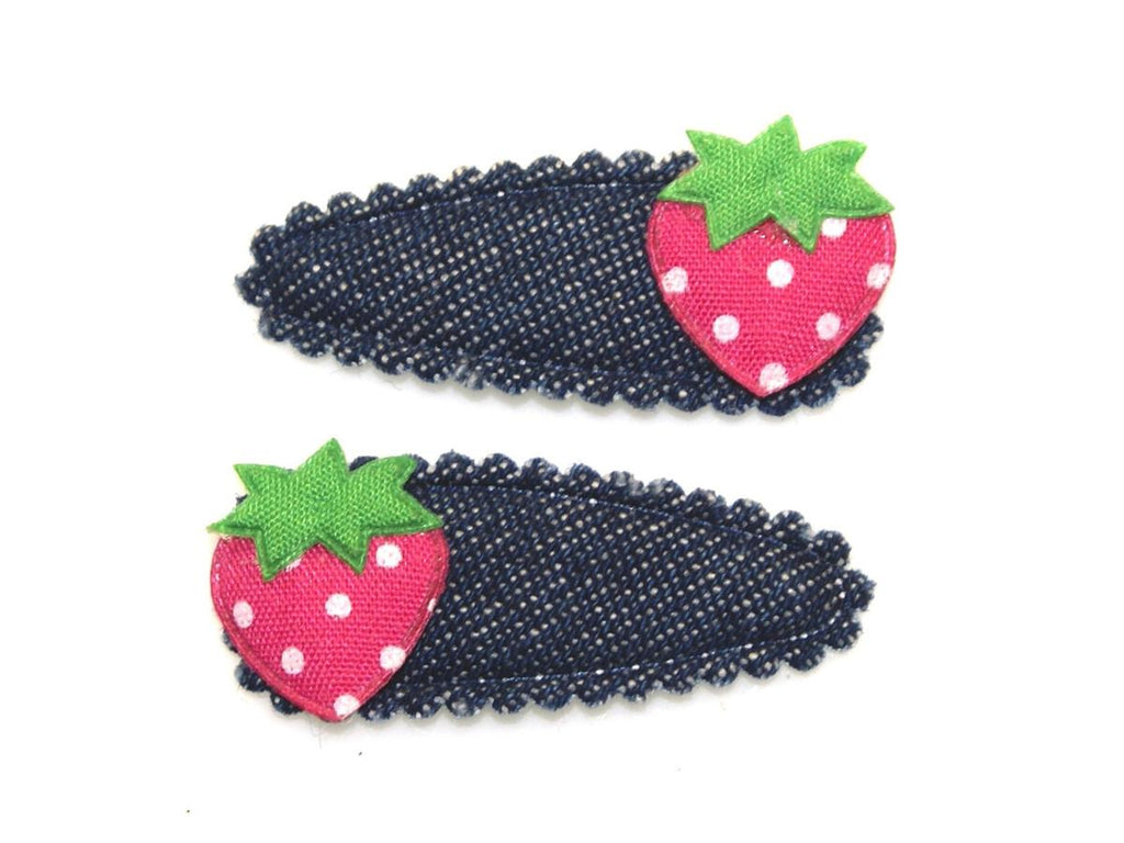 Goody Gumdrops Denim Strawberry Snap Clips (Pink)