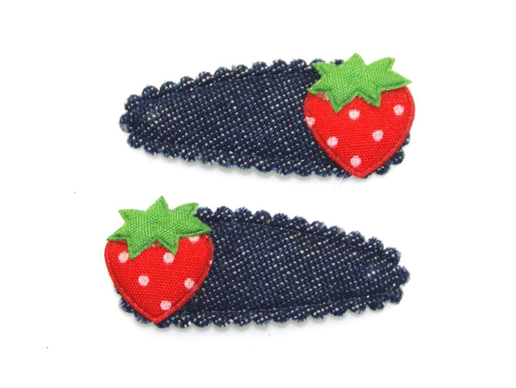 Goody Gumdrops Denim Strawberry Snap Clips (Red)