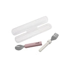 Melii Detachable Spoon & Fork Set (Luxe Pink + Ivory)