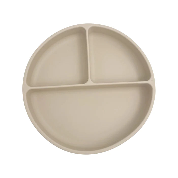Petite Eats Silicone Suction Divided Plate (Sand)