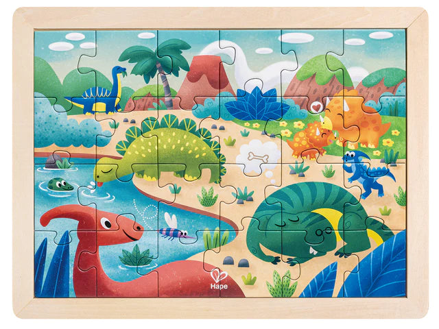 Hape Double Sided Colouring Puzzle 24pc (Dinosaurs)