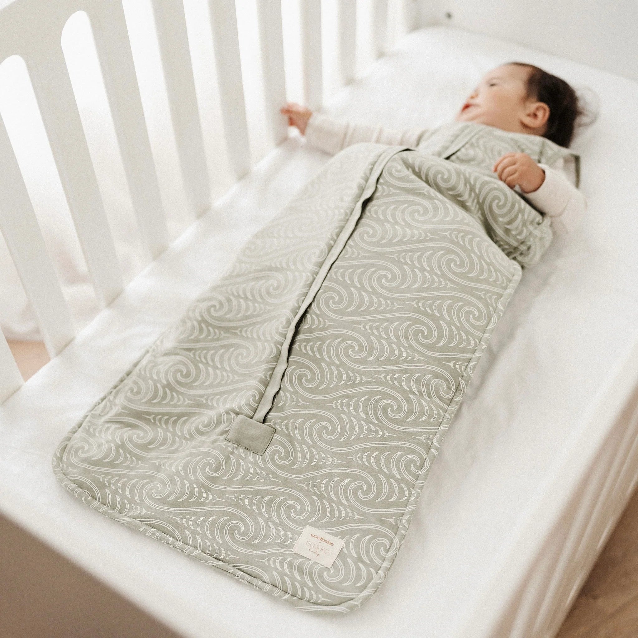 Woolbabe x Bo & Ko Duvet Weight Front Zip Sleeping Bag (Flax Ngaru)