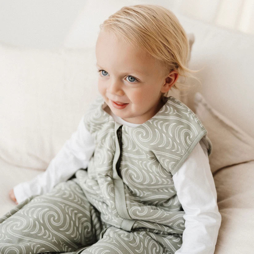 Woolbabe x Bo & Ko Duvet Weight Sleeping Suit (Flax Ngaru)