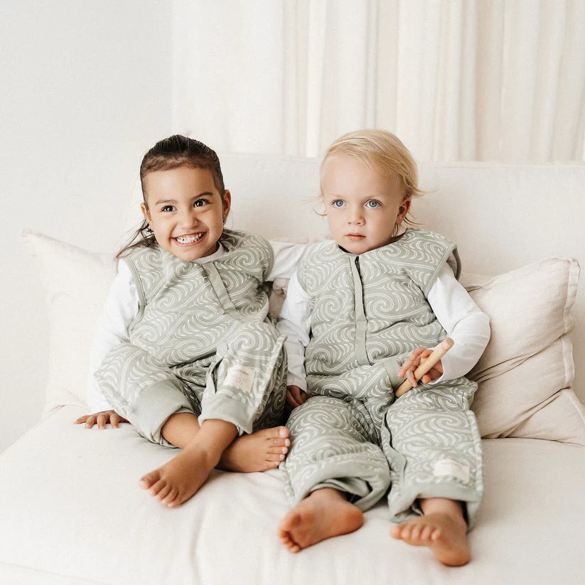 Woolbabe x Bo & Ko Duvet Weight Sleeping Suit (Flax Ngaru)