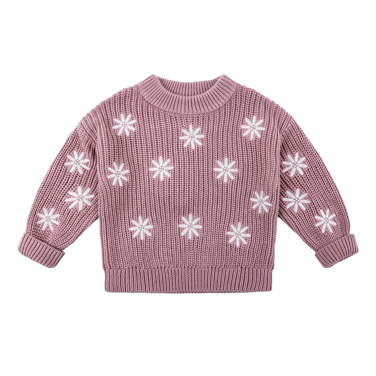 KYND Baby Embroidered Knit Jumper (Wood Rose) - Girls