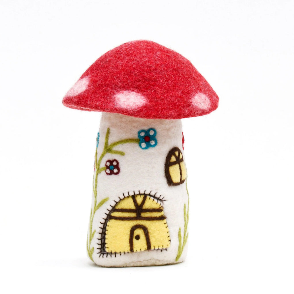 Tara Treasures Felt Fairies and Gnomes House (Red Toadstool)