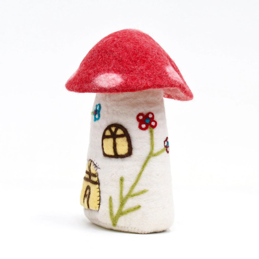 Tara Treasures Felt Fairies and Gnomes House (Red Toadstool)