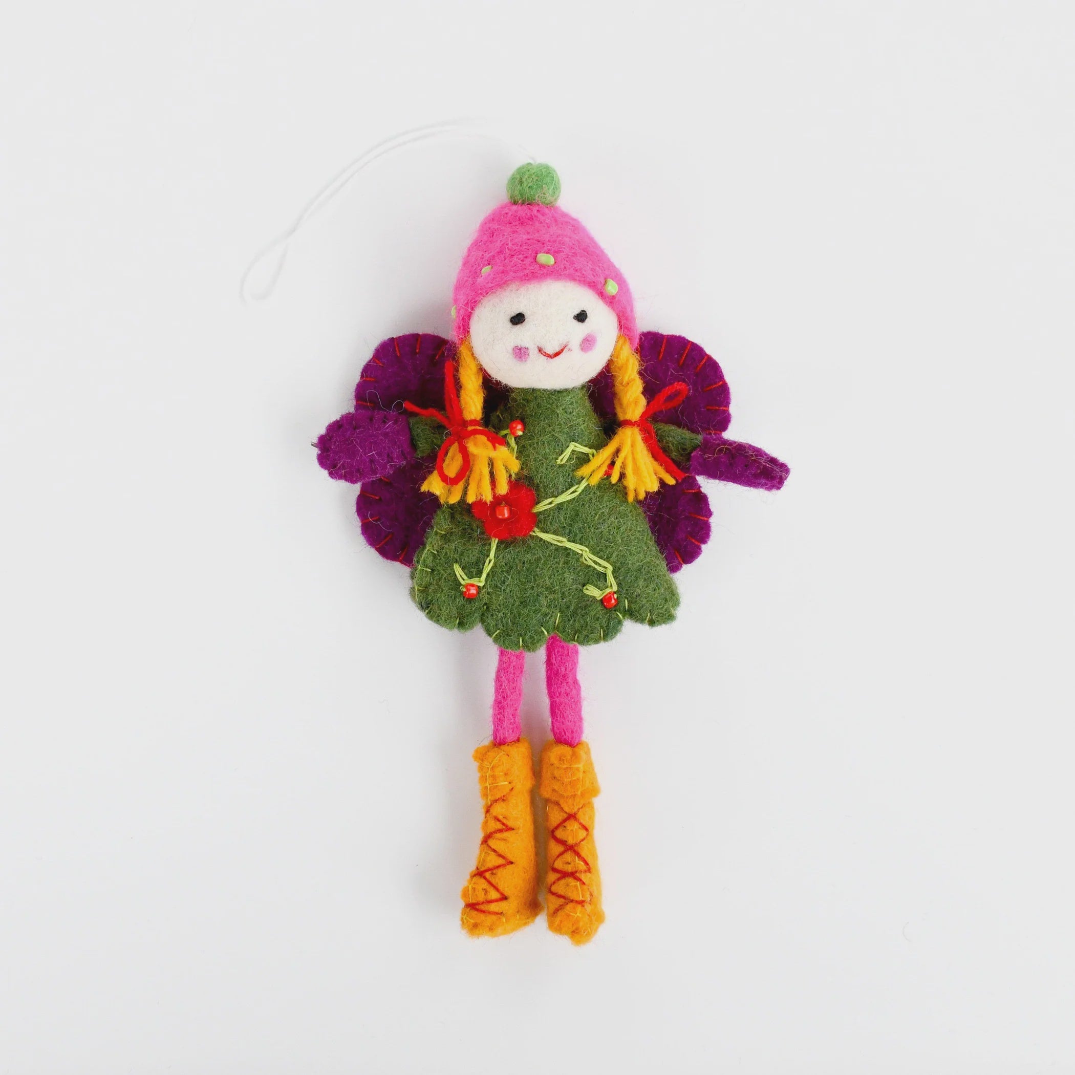 Tara Treasures Felt Fairy (Green Dress)