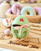 Tara Treasures Felt Egg Cover (Green with Mushroom Motif)