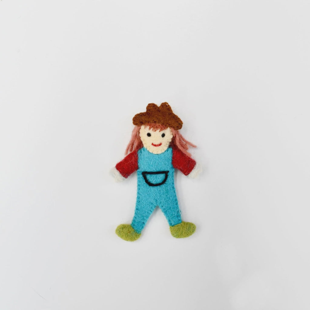 Tara Treasures Felt Farmer Finger Puppet (Female)