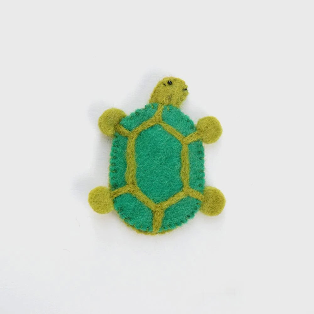 Tara Treasures Felt Turtle Finger Puppet