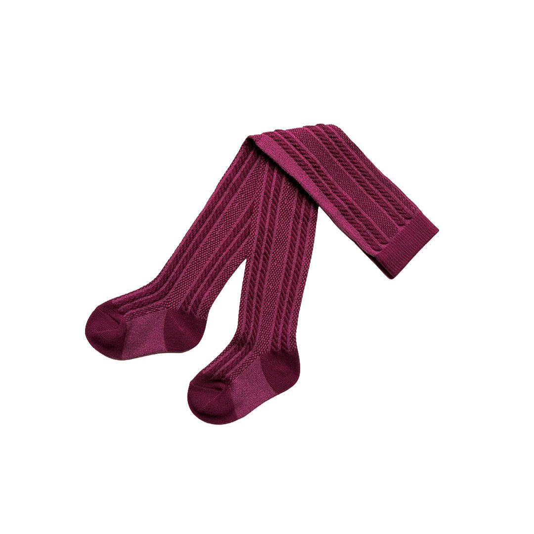 B&B Footed Tights (Burgundy)