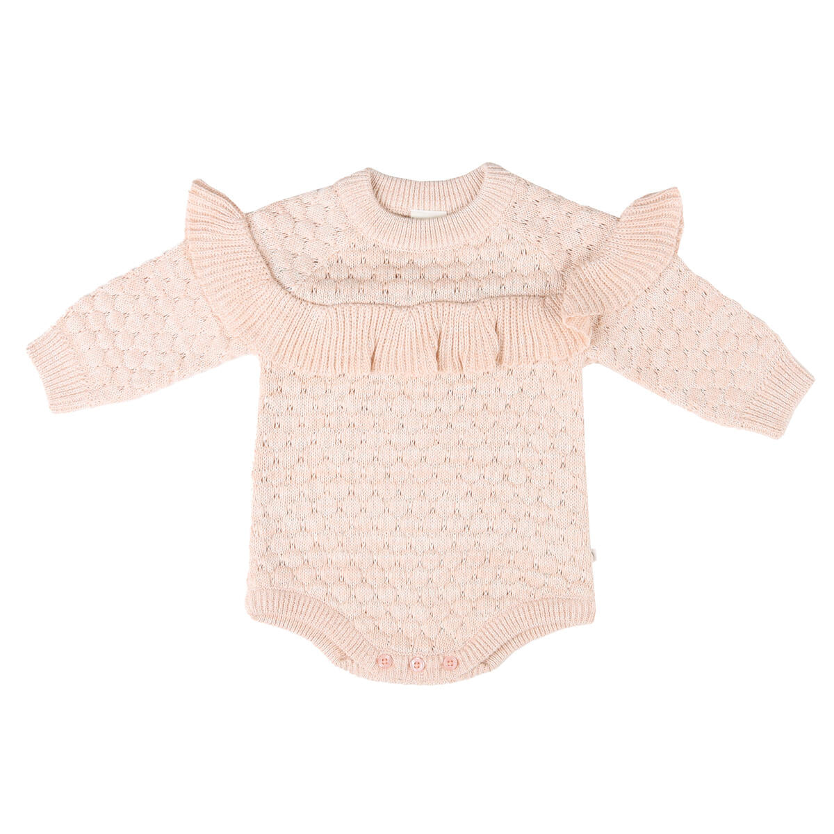 KYND Baby Frill Knit Jumper Romper (Pearl)