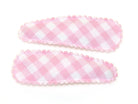 Goody Gumdrops Gingham Bold Mid Snap Clips (Pink/White)