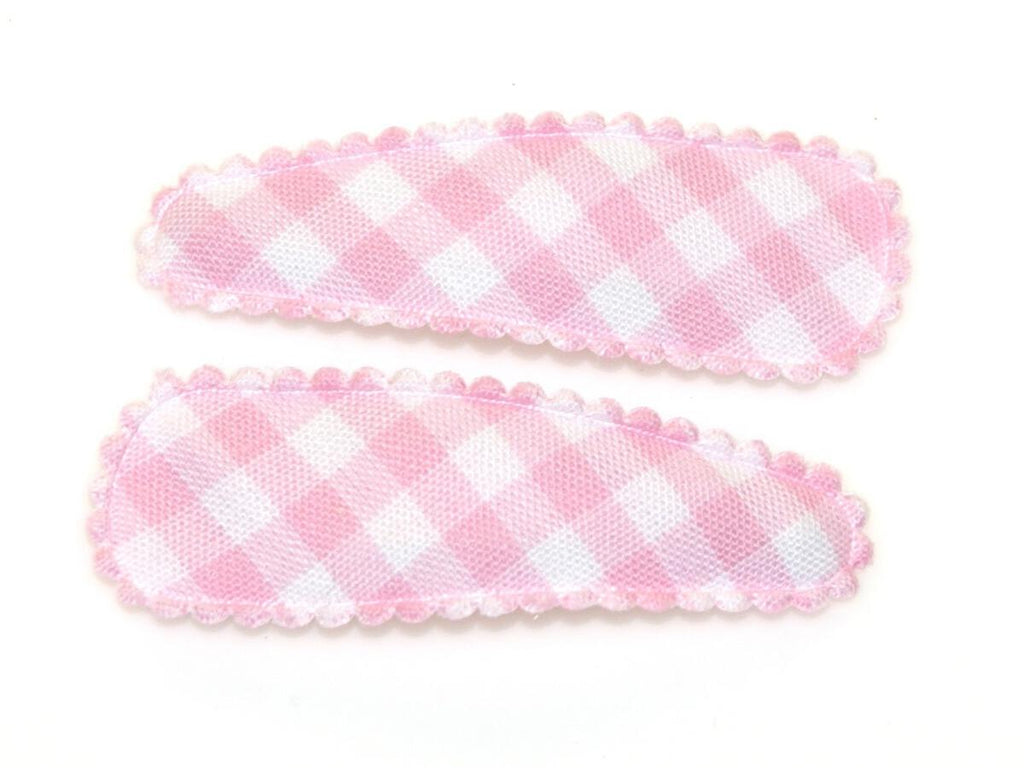 Goody Gumdrops Gingham Bold Mid Snap Clips (Pink/White)
