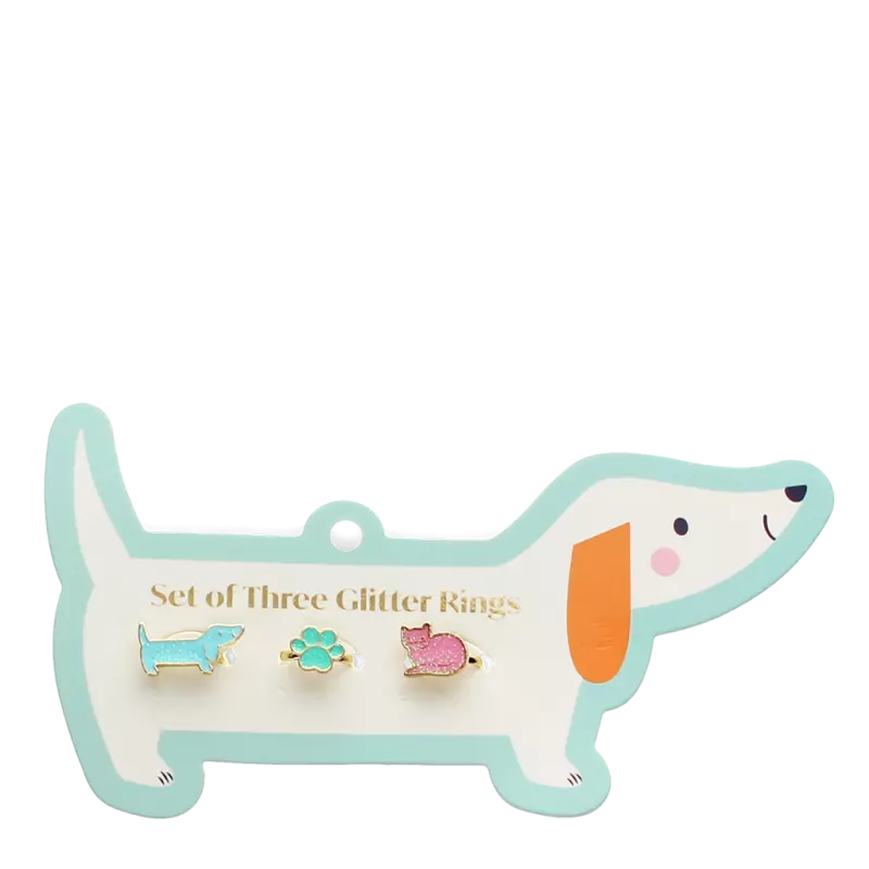 Rex London Glitter Rings Set of 3 (Dog & Cat)