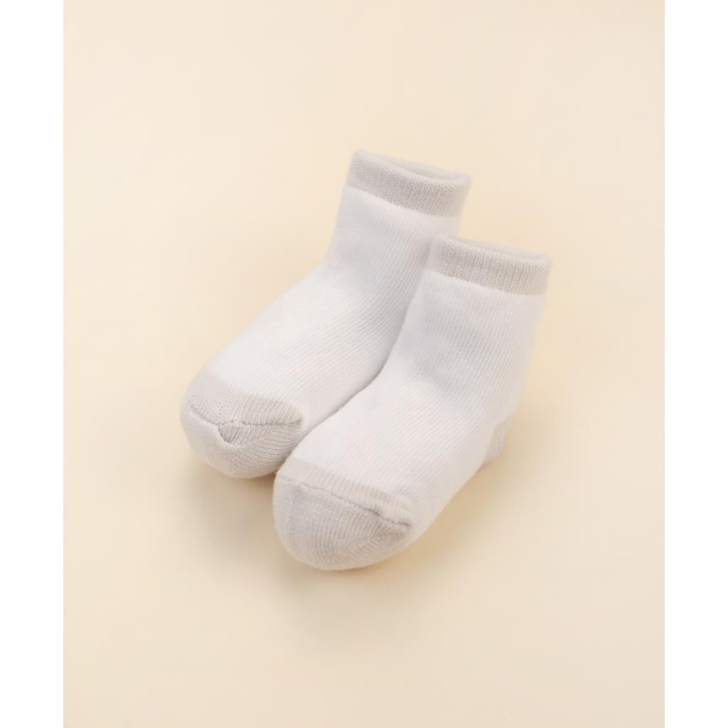 Lummi in Colour Baby Socks (Grey & White)