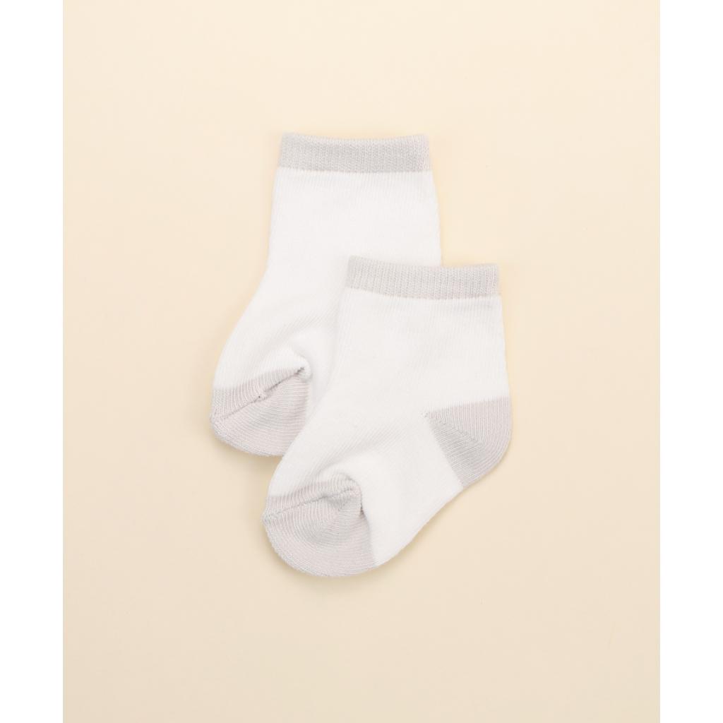 Lummi in Colour Baby Socks (Grey & White)