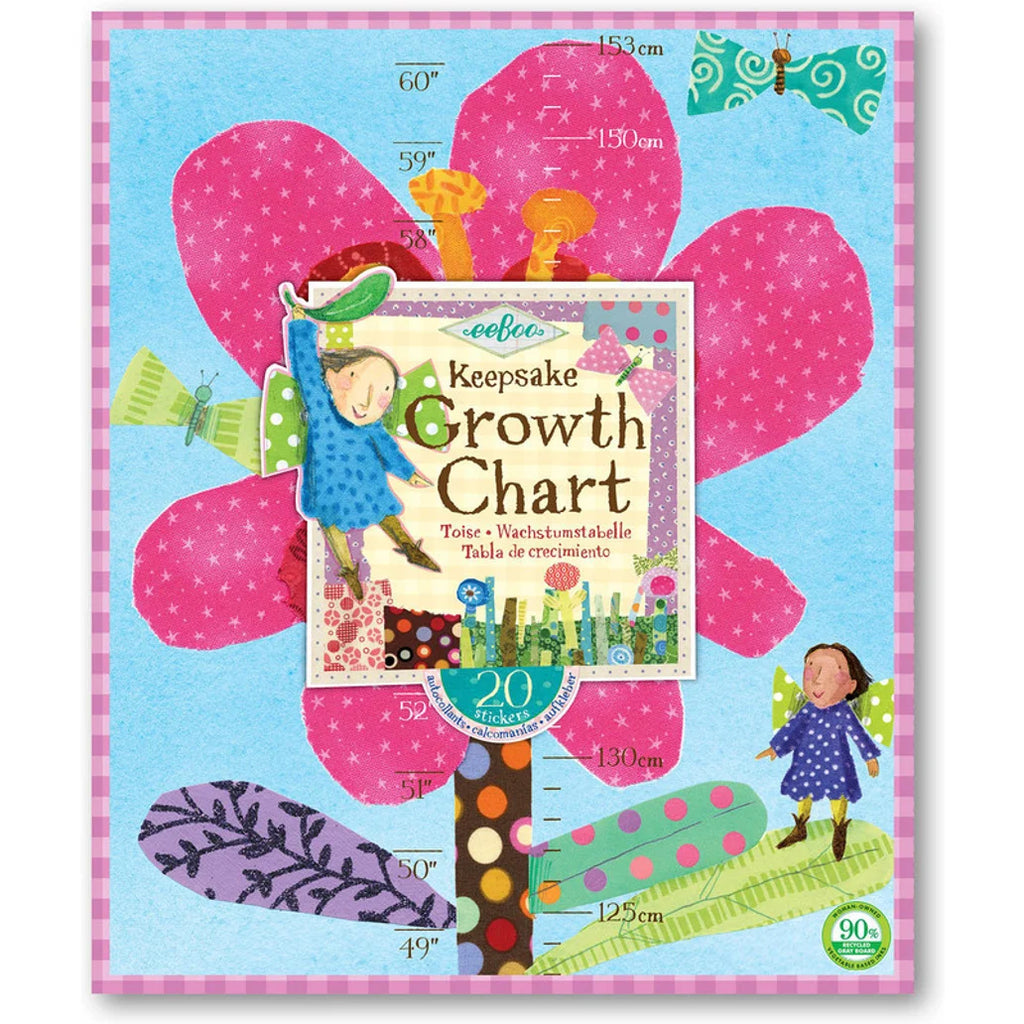 Growth Chart (Hot Pink Flower)