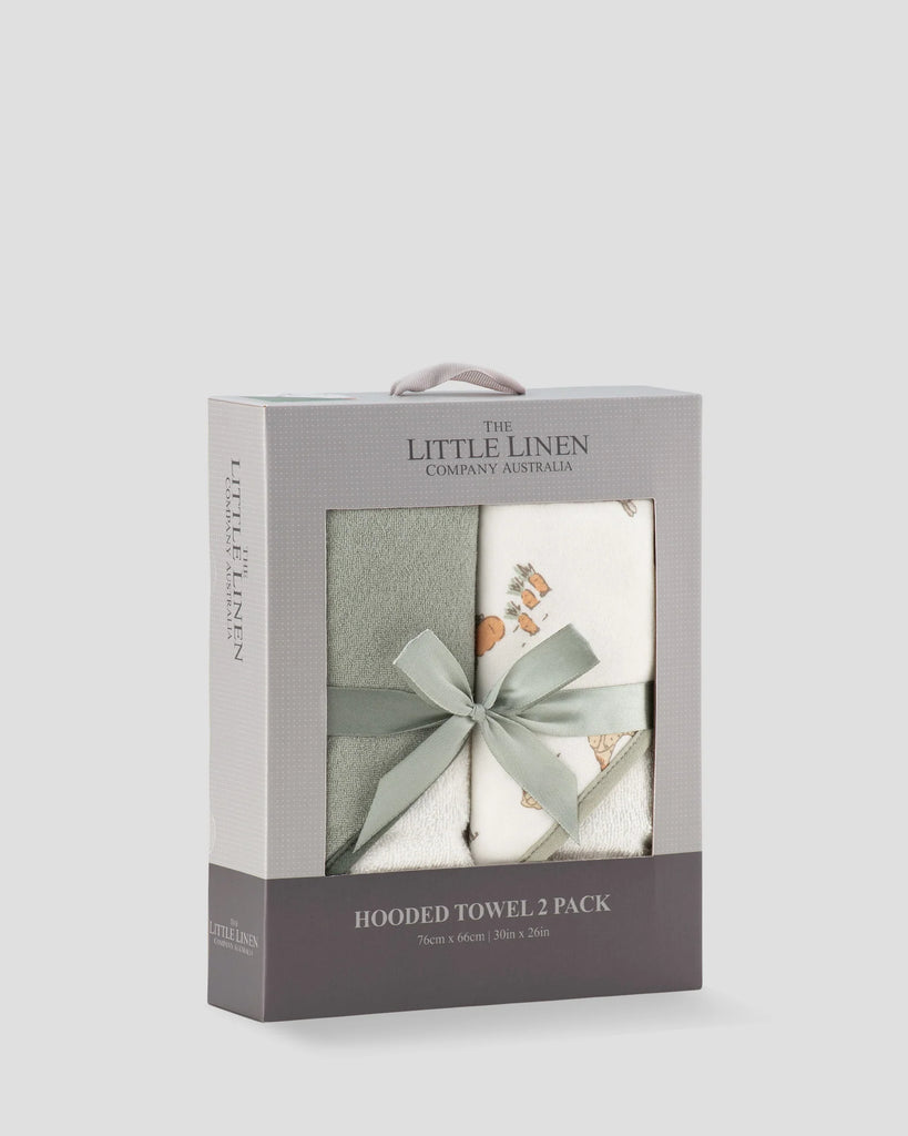 Little Linen Baby Hooded Towel 2pk (Farmyard Lamb)
