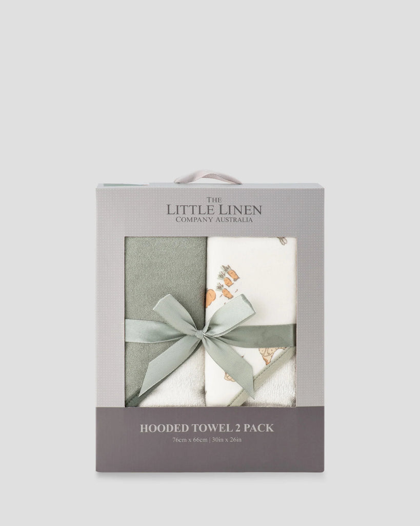 Little Linen Baby Hooded Towel 2pk (Farmyard Lamb)