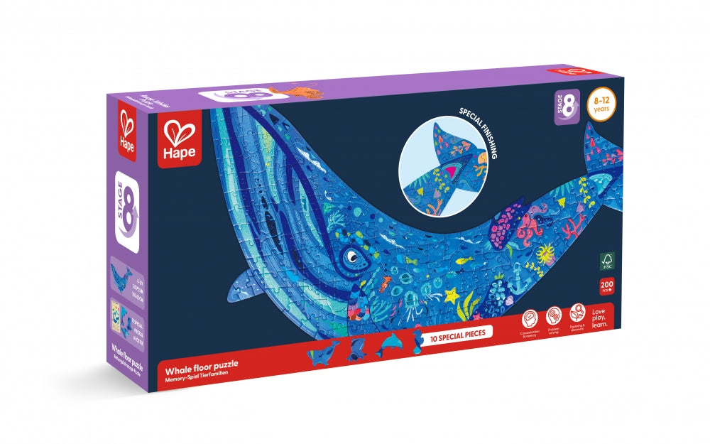Hape Humpback Whale Shimmer Floor Puzzle (200pc)