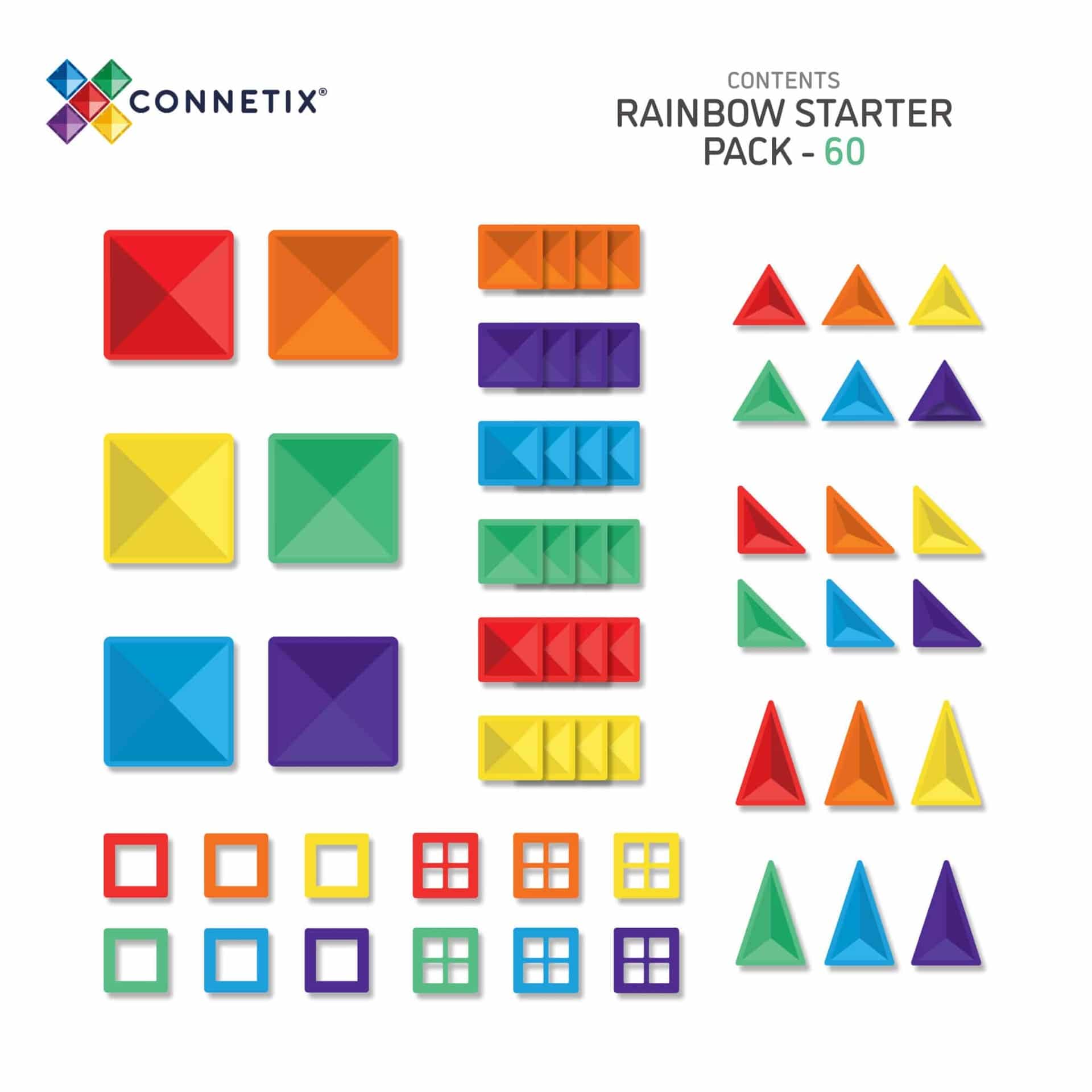 connetix magnetic tiles rainbow starter pack