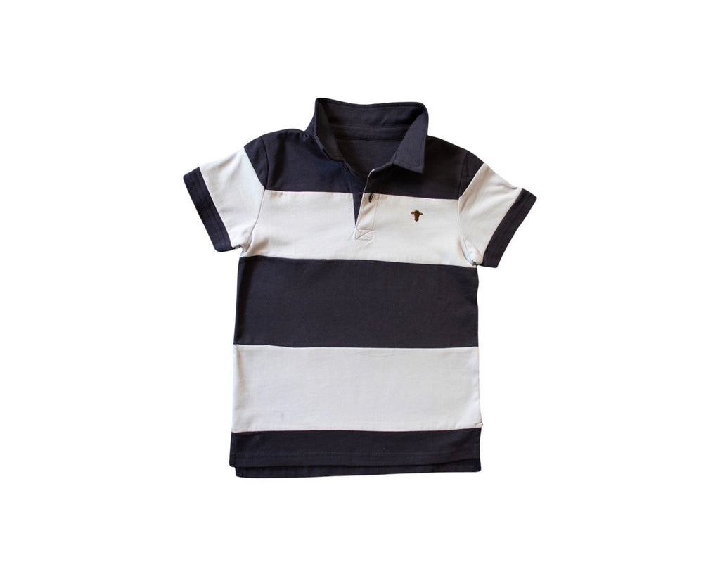 Jubee & Co Bruce Rugby Tee (Navy & White Stripe)