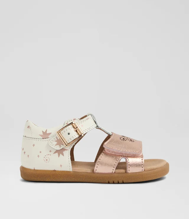 Bobux I Walk Haven Sandal (White-Rose Gold)