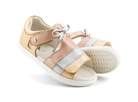 Bobux I Walk Mirror Sandal (Quickdry Pale Gold + Rose Gold Stripe)