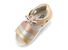 Bobux I Walk Mirror Sandal (Quickdry Pale Gold + Rose Gold Stripe)