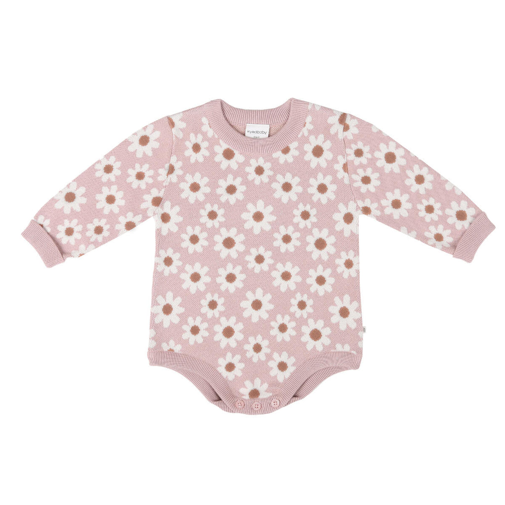 KYND Baby Jacquard Knit Jumper Romper (Paper Daisy)