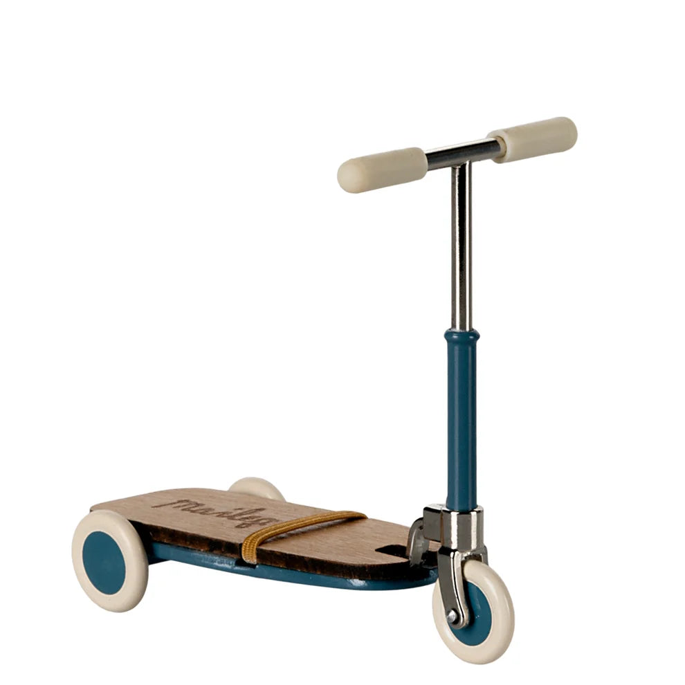 Maileg Kick Board Scooter Mouse (Blue)