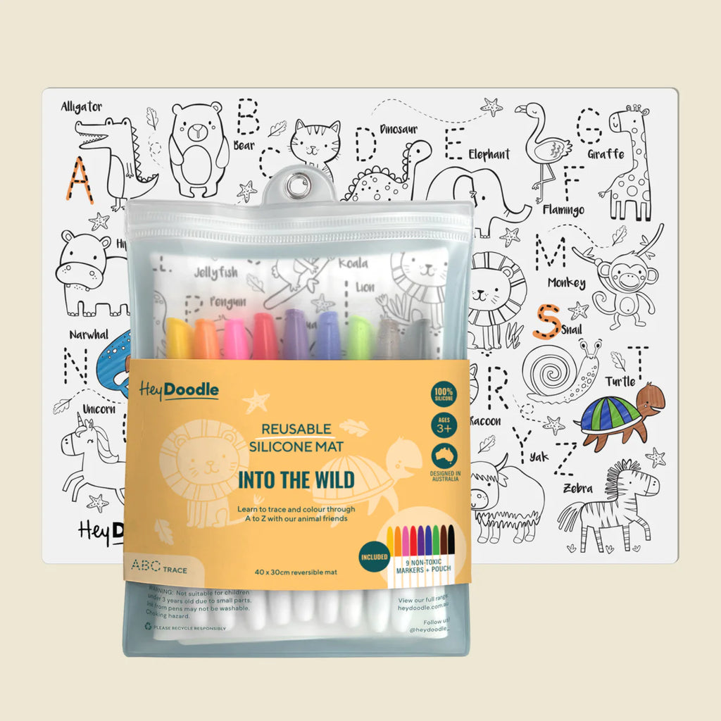 HeyDoodle Large Reusable Silicone Activity Mat (Into The Wild)