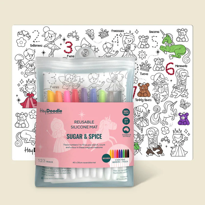 HeyDoodle Large Reusable Silicone Activity Mat (Sugar & Spice)