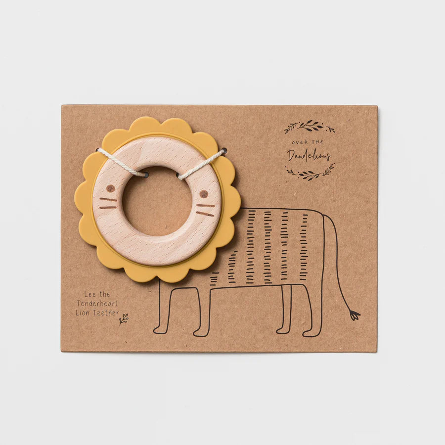 OTD Lee the Lion Teether (Wood + Silicone)