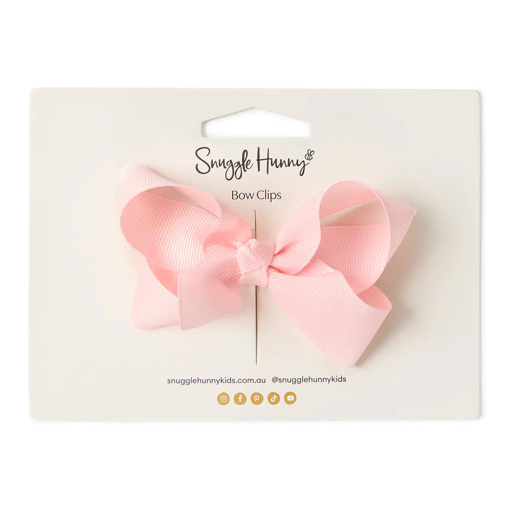 Snuggle Hunny Kids Hair Bow Clip (Light Pink Medium)