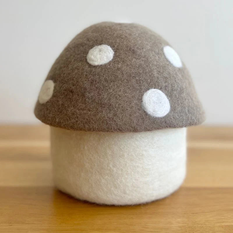 Sheep-ish Design Medium Felt Toadstool Trinket Box (Fawn)