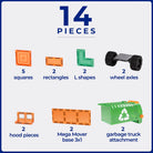 TileTek Magnetic Tiles Mega Recycling Truck (14pc)