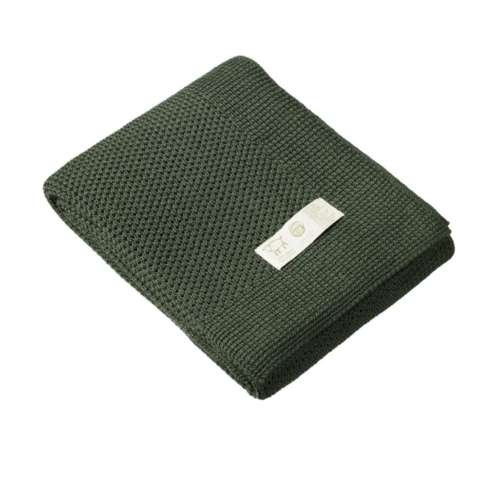 Nature Baby Merino Knit Blanket (Thyme) - Cot