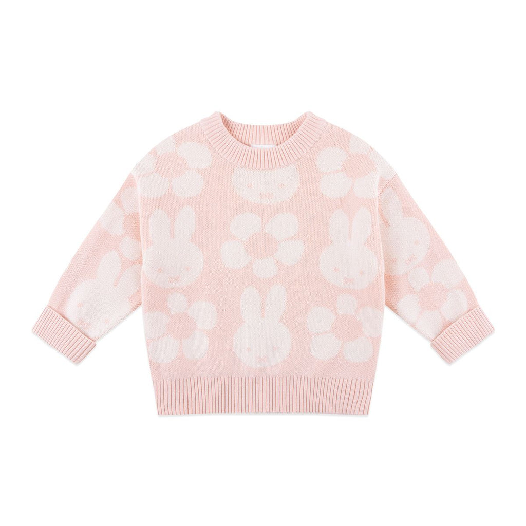 KYND Baby Miffy Jacquard Knit Jumper (Baby Pink) - Girls