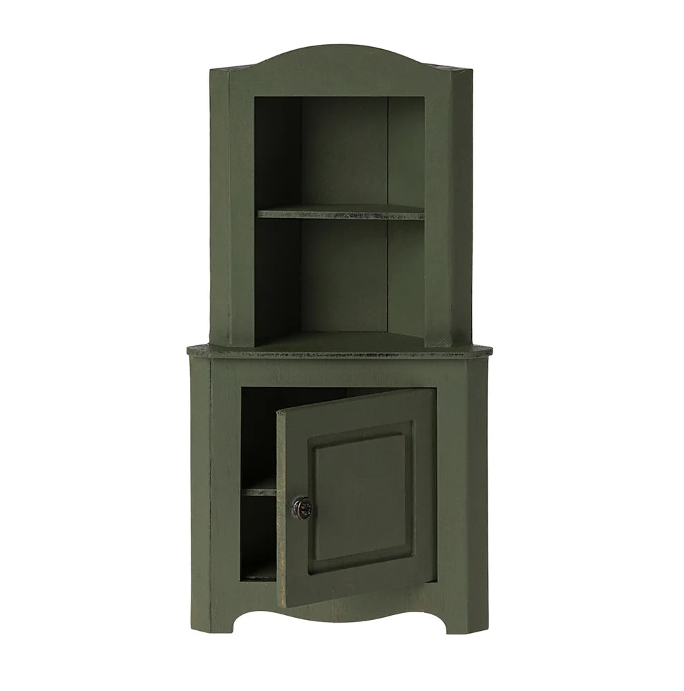 Maileg Miniature Corner Cabinet (Dark Green)