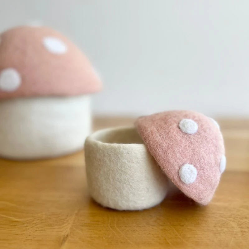 Sheep-ish Design Mini Felt Toadstool Trinket Box (Blush)