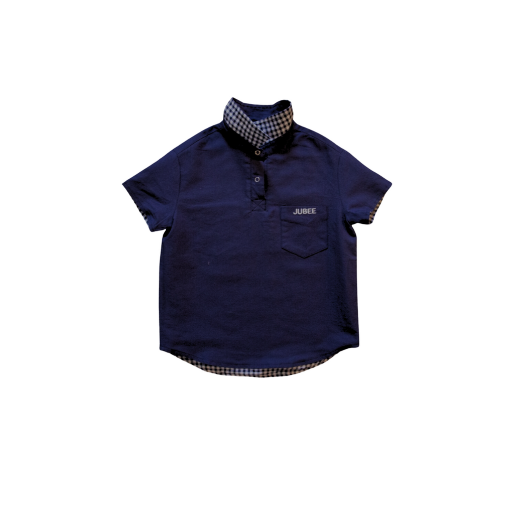 Jubee & Co Reversible Sam Shirt (Blue / Navy & White Gingham)
