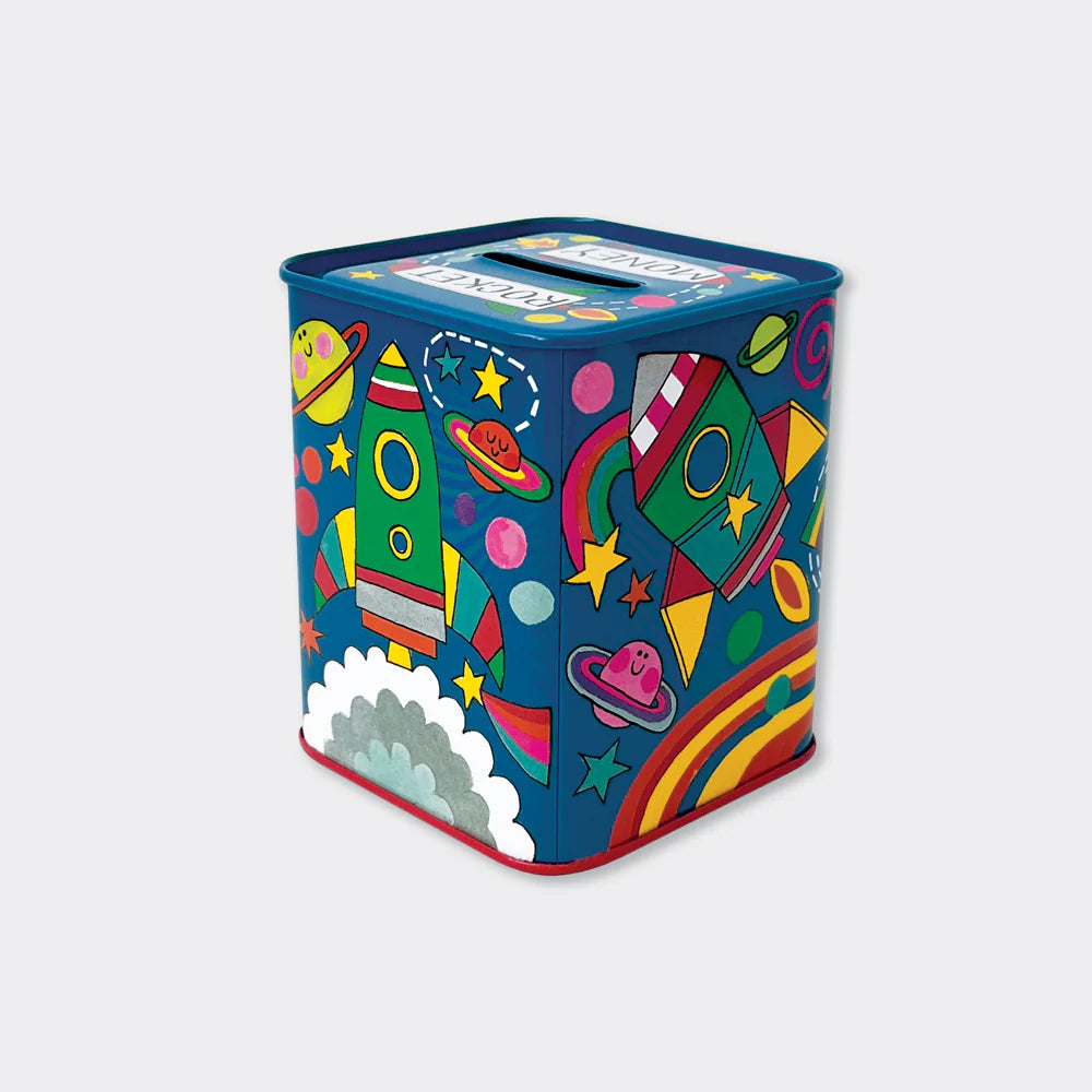 Rachel Ellen Money Tin Box (Rocket Money)